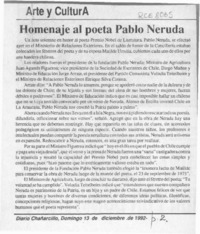Homenaje al poeta Pablo Neruda  [artículo].
