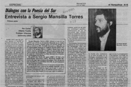 Entrevista a Sergio Mansilla Torres  [artículo] Carlos Alberto Trujillo.