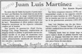 Juan Luis Martínez  [artículo] Ramón Riquelme.