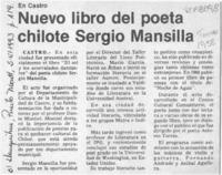 Nuevo libro del poeta chilote Sergio Mansilla  [artículo].