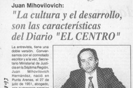 "La Cultura y el desarrollo son las características del diario "El Centro"  [artículo].