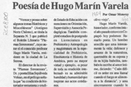 Poesía de Hugo Marín Varela  [artículo] Omar Monroy.