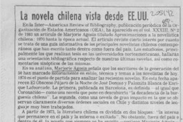 La novela chilena vista desde EE. UU.  [artículo] Manuel Peña Muñoz.