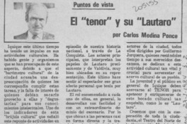 El "tenor" y su "Lautaro"  [artículo] Carlos Medina Ponce.