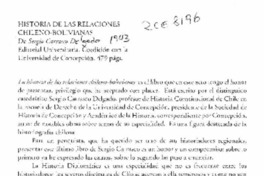 Historia de las relaciones chileno-bolivianas  [artículo] Fernando Campos Harriet.