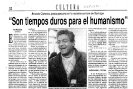 "Son tiempos duros para el humanismo"  [artículo] Ana María Risco.
