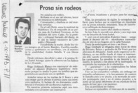 Prosa sin rodeos  [artículo] Enrique Ramírez Capello.