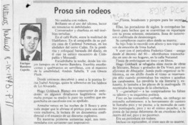 Prosa sin rodeos  [artículo] Enrique Ramírez Capello.