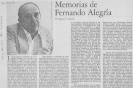 Memorias de Fernando Alegría