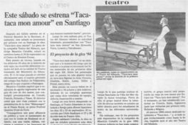 Este sábado se estrena "Taca-taca mon amour" en Santiago"  [artículo].