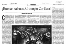 Buenas salenas, cronopio Cortázar!  [artículo] Cristián Vila Riquelme.