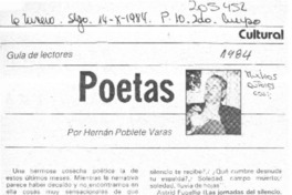 Poetas  [artículo] Hernán Poblete Varas.