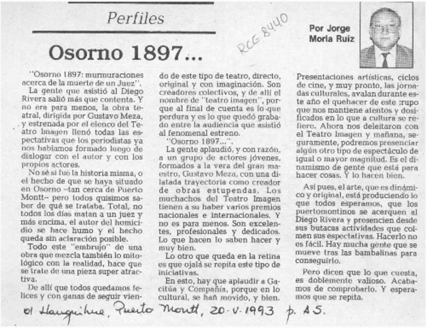 Osorno 1897 --  [artículo] Jorge Morla Ruiz.