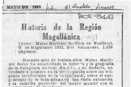 Historia de la región magallánica  [artículo] Juan Mihovilovic H.