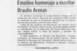Emotivo homenaje a escritor Braulio Arenas