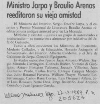 Ministro Jarpa y Braulio Arenas reeditaron su vieja amistad
