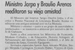 Ministro Jarpa y Braulio Arenas reeditaron su vieja amistad