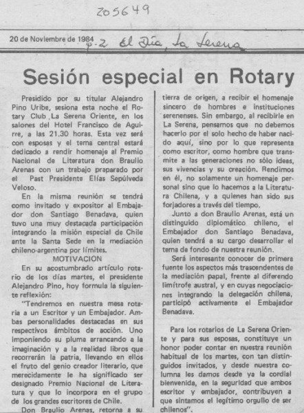Sesión especial en Rotary
