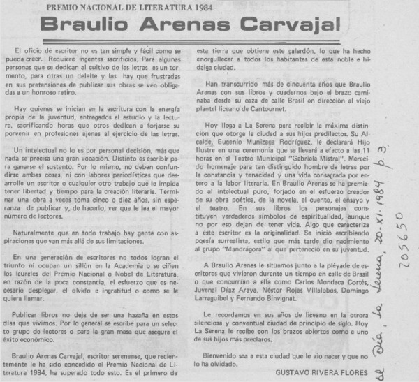 Braulio Arenas Carvajal