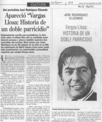 Apareció "Vargas Llosa, historia de un doble parricidio"  [artículo].