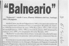 "Balneario"  [artículo] Pablo Denis.