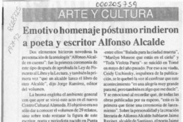Emotivo homenaje póstumo rindieron a poeta y escritor Alfonso Alcalde  [artículo].