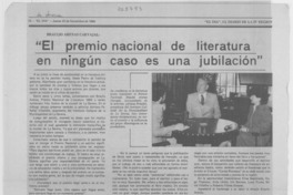 "El Premio Nacional de Literatura en ningún caso es una jubilación"
