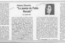 "La poesía de Pablo Neruda"  [artículo] Sara Vial.