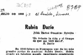 Rubén Darío  [artículo] Juan Carlos González Colville.