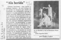 "Ala herida"  [artículo] Pedro Labra.