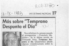 Más sobre "Temprano despunta el día"  [artículo] Hugo Montes Brunet.
