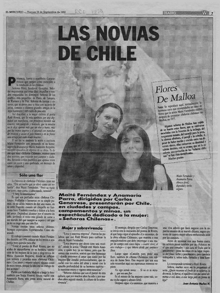Las novias de Chile  [artículo] Juan Antonio Muñoz H.