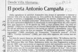 El poeta Antonio Campaña  [artículo] Pedro Mardones Barrientos.