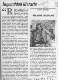 Ingenuidad literaria  [artículo] Marcelo Novoa.