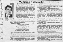 Medicina a domicilio  [artículo] Enrique Ramírez Capello.
