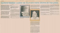 Matilde Ladrón de Guevara narra drama de hija presa