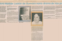 Matilde Ladrón de Guevara narra drama de hija presa