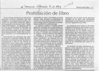 Prohibición de libro  [artículo].
