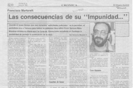 Las consecuencias de su "impunidad -- "  [artículo] Verónica Moreno A.