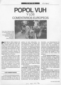 Popol Vuh y los comentario europeos  [artículo].