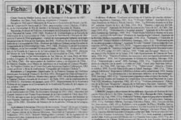 Ficha, Oreste Plath  [artículo].