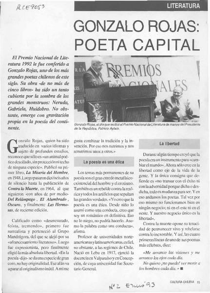 Gonzalo Rojas, poeta capital  [artículo].