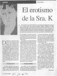 El erotismo de la Sra. K  [artículo] Martín Ruiz.