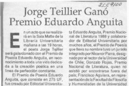 Jorge Teiller ganó Premio Eduardo Anguita  [artículo].