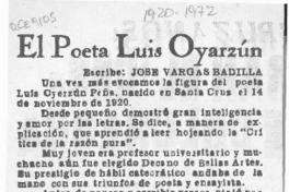 El poeta Luis Oyarzún  [artículo] José Vargas Badilla.