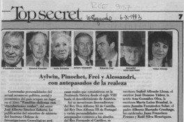 Aylwin, Pinochet, Frei y Alessandri, con antepasados de la realeza  [artículo].