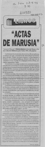 "Actas de Marusia"  [artículo] Marcos Herrera.