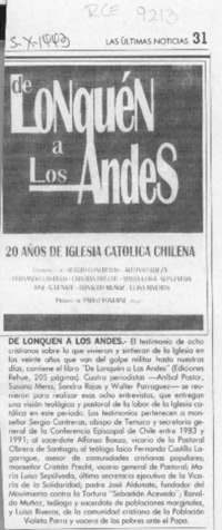 De Lonquén a Los Andes  [artículo].