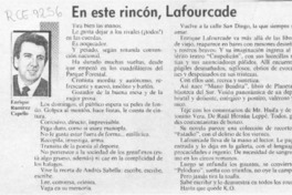 En este rincón, Lafourcade  [artículo] Enrique Ramírez Capello.