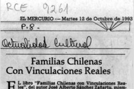 Familias chilenas con vinculaciones reales  [artículo].